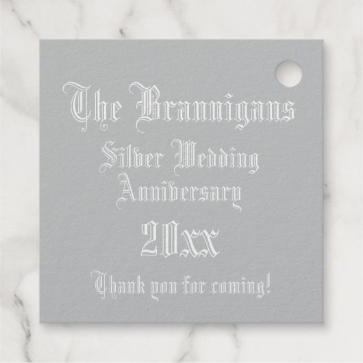 Jubileum van het huwelijk verlicht Letter B-monogr Bedankjes Labels (Achterkant)