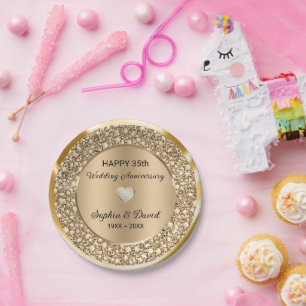 Jubileum van het Koperdiamanten-huwelijk Papieren Bordje