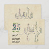Jubileum van het oude West Cactus Wedding Kaart (Voorkant / Achterkant)