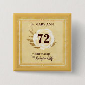Jubileum van het religieuze leven Nun Vierkante Button 5,1 Cm (Voorkant)