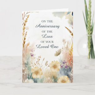 Jubileum van het verlies van Loved One Wildflowers Kaart