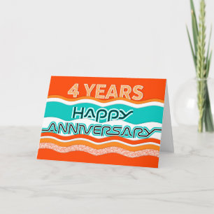 Jubileum van medewerkers 4 jaar kleurrijke golven kaart