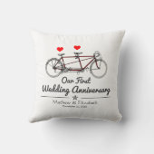  Jubileum van tandem Bicycle Custom Wedding  Kussen (Achterkant)