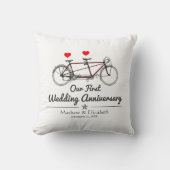  Jubileum van tandem Bicycle Custom Wedding  Kussen (Voorkant)