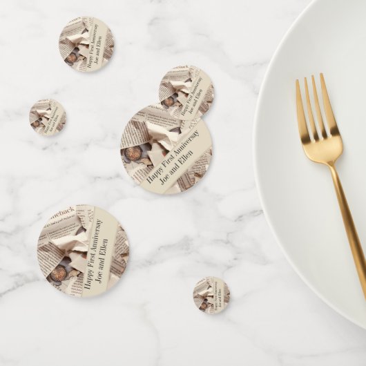 Jubileum voor eerste bruiloft bewerken confetti (Groep)