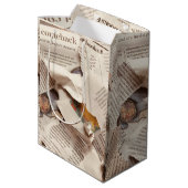 Jubileum voor eerste bruiloft bewerken medium cadeauzakje (Achterkant Gekanteld)