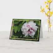 Jubileum voor eerste bruiloft Wishes White Peony E Kaart (Gele Bloem)