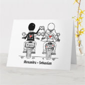 Jubileum voor gepersonaliseerd fietshuwelijk kaart (Gele Bloem)