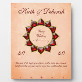 Jubileum voor gepersonaliseerd ruby Wedding Fotoplaat (Voorkant)