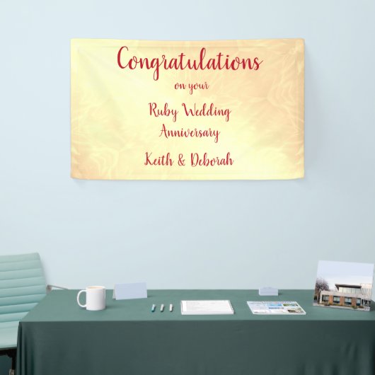 Jubileum voor gepersonaliseerd ruby Wedding Spandoek (Beurs)