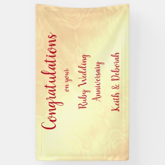 Jubileum voor gepersonaliseerd ruby Wedding Spandoek (Verticaal)