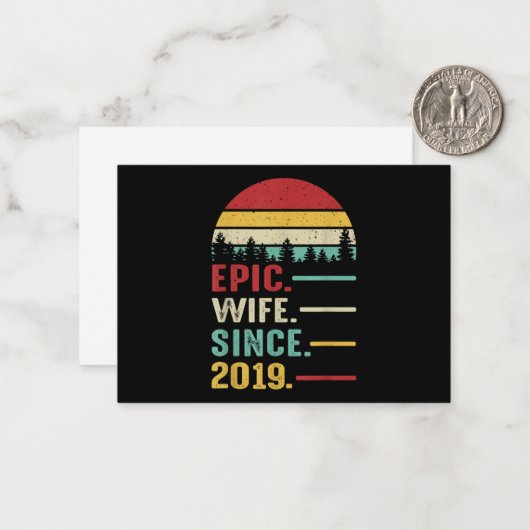 Jubileum voor tweede bruiloft notitiekaartje (Voorkant / Achterkant in situ)