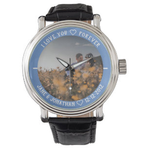 Jubileum voor weddenschappen met paar foto's Blauw Horloge
