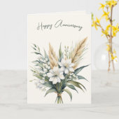 Jubileum Waterverf Bloemboeket Kaart (Gele Bloem)