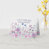 Jubileum Waterverf Floral Border Kaart (Gele Bloem)