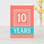 Jubileum werknemer 10 jaar - decoratief kaart (Gele Bloem)