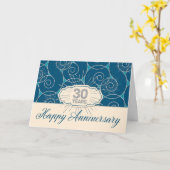 Jubileum werknemer 30 jaar - Blauwe Zwemelen Kaart (Gele Bloem)