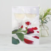 Jubileum wijn en roos viering kaart (Staand voorkant)