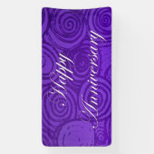 Jubileum Zwirls Paars Spandoek (Verticaal)