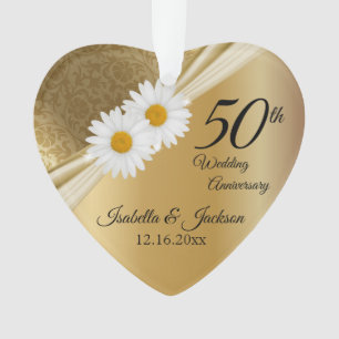 Jubileumcadeau 50ste 🌼 Gouden Daisy Huwelijksjubi Ornament