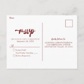 Jubileumconfetti RSVP in Robijnrood Uitnodiging Briefkaart (Achterkant)