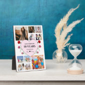 Jubileumfoto's met roze hart en rozen fotoplaat (Zijkant)