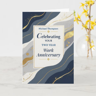 Jubileumjaar Werknemer Werkjubileum Elegant Goud Kaart