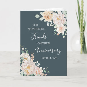 Jubileumkaart Blue Floral Friends Bedankkaart