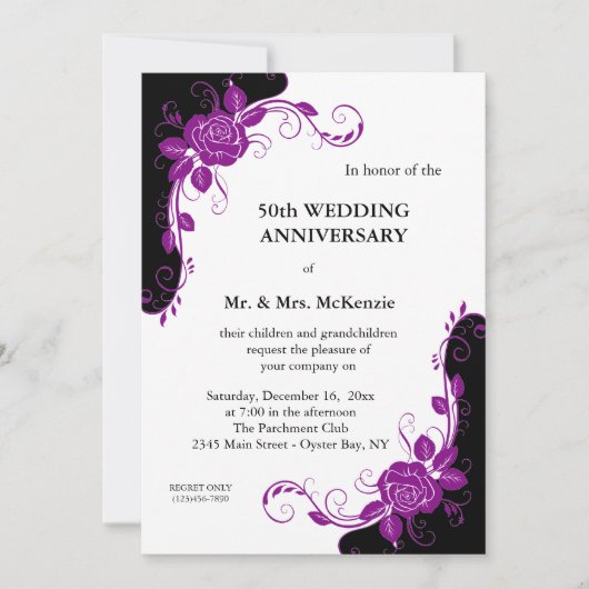 Jubileumrozen (Paars) Kaart (Voorkant)