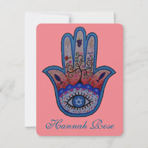 JUDAIC HAMSA BAT BAR MITZVAH INVITATION