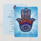 JUDAIC HAMSA BAT BAR MITZVAH INVITATION (Devant / Derrière)