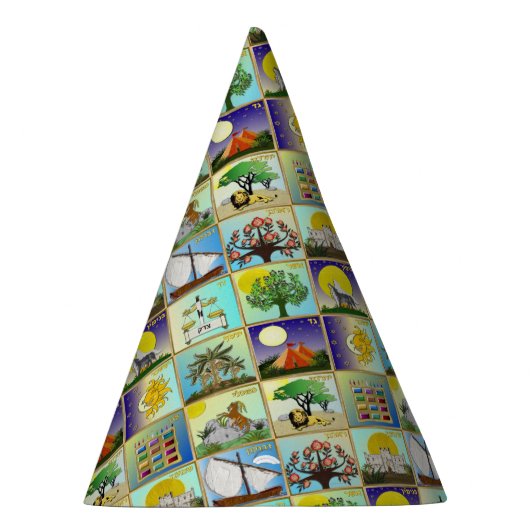 Judaica 12 Israëlische stammen maken kunst Feesthoedjes (Rechts)