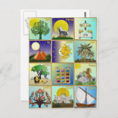 Judaica 12 Stammen van de Comités van de Kunst van Briefkaart (Voorkant / Achterkant)