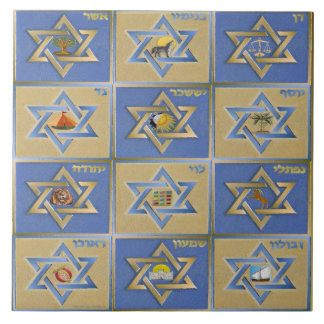 Judaica 12 Stammen Van Israël Kunstprint Tegeltje