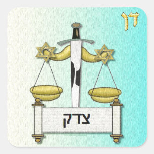 Judaica 12 Tribes Israel Dan Art Vierkante Sticker