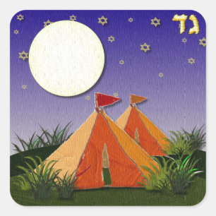 Judaica 12 Tribes Israel Gad Vierkante Sticker