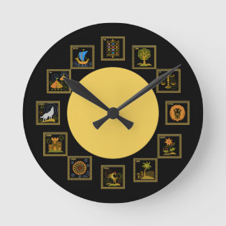 Judaica 12 Tribes of Israel Clock Ronde Klok