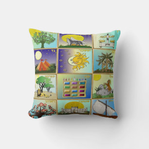 Judaica 12 Tribus d'Israël Coussin d'art