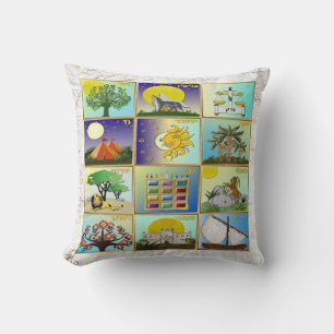 Judaica 12 Tribus d'Israël Coussin décoratif