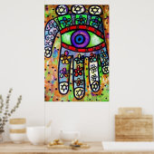 Judaica Batik Garden Oasis Hamsa Poster (Keuken)