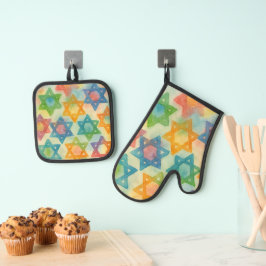 Judaica Cadeaus -  Oven Mits Ovenwant & Pannenlap Set