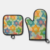 Judaica Cadeaus -  Oven Mits Ovenwant & Pannenlap Set (Voorkant)