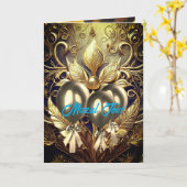 Judaïca Carte de Vœux Pliante 5" x 7" pour Toutes  (Fleur jaune)