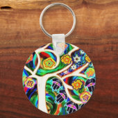 Judaica Hamsa Ivory Tree of Life Sleutelhanger (Voorkant)