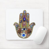 Judaica Hamsa maakt bloemen optische kunst afdrukk Muismat (Met muis)