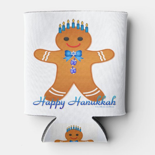 Judaica Hanukkah Gingerbrood Man Menorah Blikjeskoeler (Voorkant)