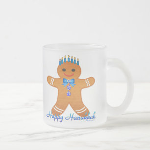 Judaica Hanukkah Gingerbrood Man Menorah Matglas Koffiemok