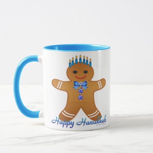 Judaica Hanukkah Gingerbrood Man Menorah Mok (Links)