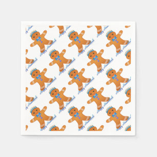 Judaica Hanukkah Gingerbrood Man Menorah Servetten