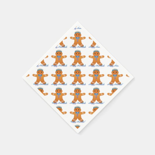 Judaica Hanukkah Gingerbrood Man Menorah Servetten (Hoek)